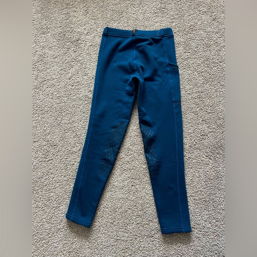 Kerrits Kids Power Stretch® Pocket Knee Patch Riding Tight. Admiral Blue, XL